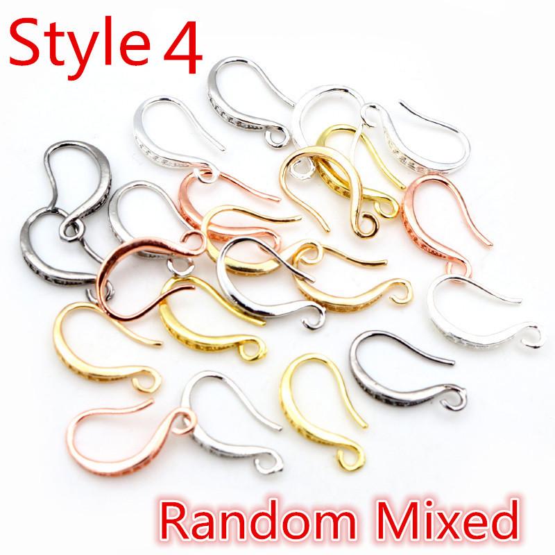 

17x10mm 20pcs Rhodium Silver Gold Plated Earring Findings Earrings Clasps Hooks Fittings DIY Jewelry Making Accessories Earwire