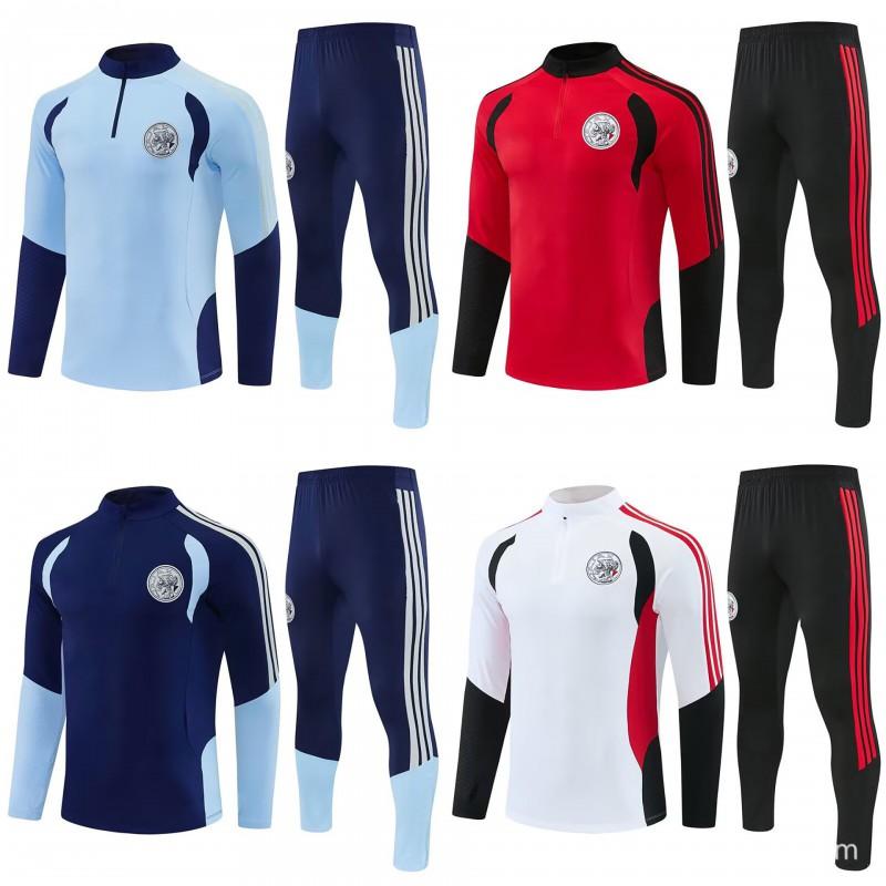 Ajax Football Training Suit Half Zip Long Sleeve Tracksuit Adult Kids Winter
