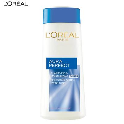 L'Oreal Paris Aura Perfect Tonik oczyszczający i nawilżający, zwalcza ciemne plamy + wyrównuje koloryt, pro-złuszczający, 200 ml.