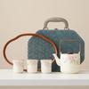 Elegant Kung Fu Tea Set with Wisteria Flower Design