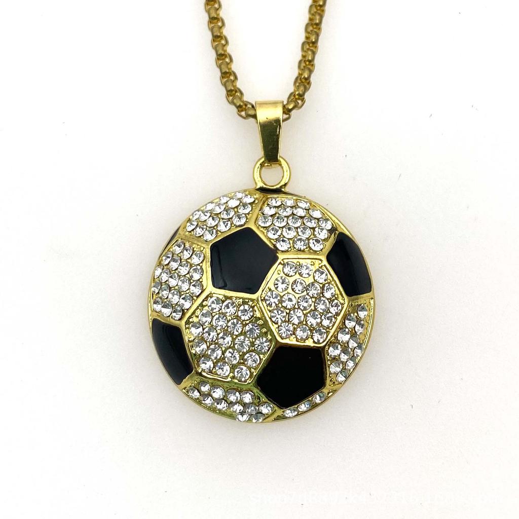 Hiphop Necklace Hiphop Plated Diamond Ball Pendant