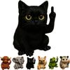 Novel Resin Animal Statue Mini Middle Finger Animal Ornament Model Frog Cats Handmade Art Decor Sculpture Table Decoration Gift