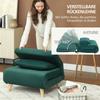 3-in-1 Sleeper Chair, Folding Chair with Sleep Function, Adjustable Click-Clack Backrest, Dark Green
