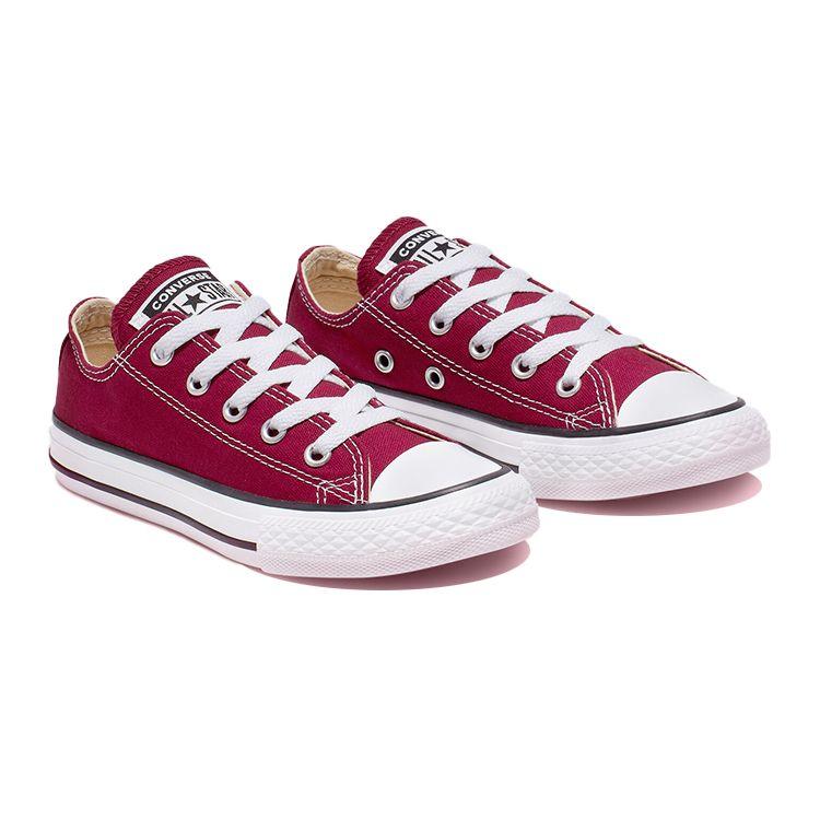 Converse Chuck Taylor All Star Ox PS Maroon Kids Sneakers Red 348596F
