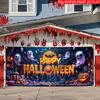 1pc 2D flat Halloween decoration banner background cloth - glowing theme background with ghost no power required——sym