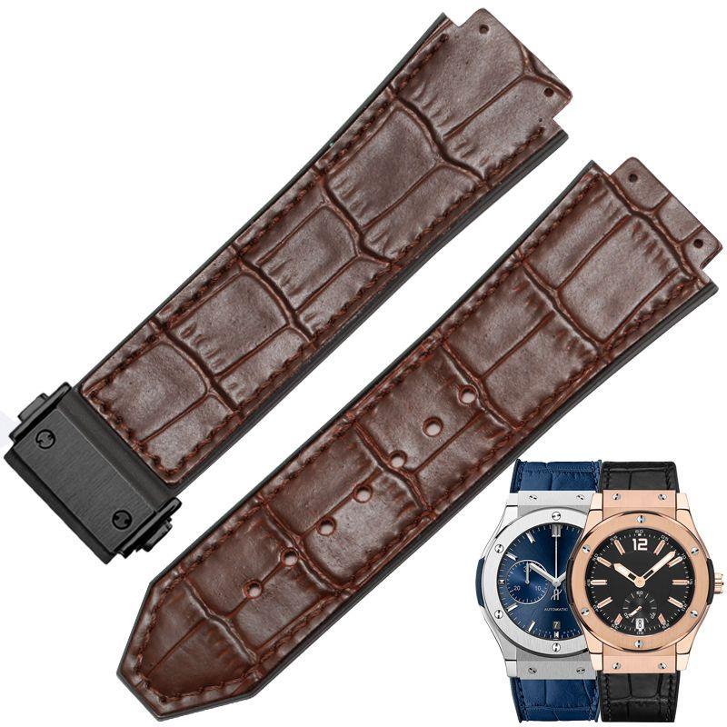

Ремінець для HUBLOT BIG BANG 25*19мм Натуральна шкіра Водонепроникний Чоловічий Ремінець для годинника Ланцюжок Годинниковий Гумовий Браслет Наручний браслет 25-19mm