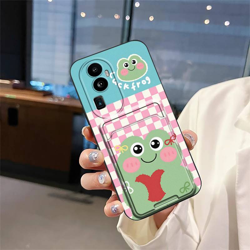 Soft Case Card Bag Phone Case For OPPO Reno10 Shockproof Waterproof TPU Protective Anti-dust Card Slot Cute Card Sleeve