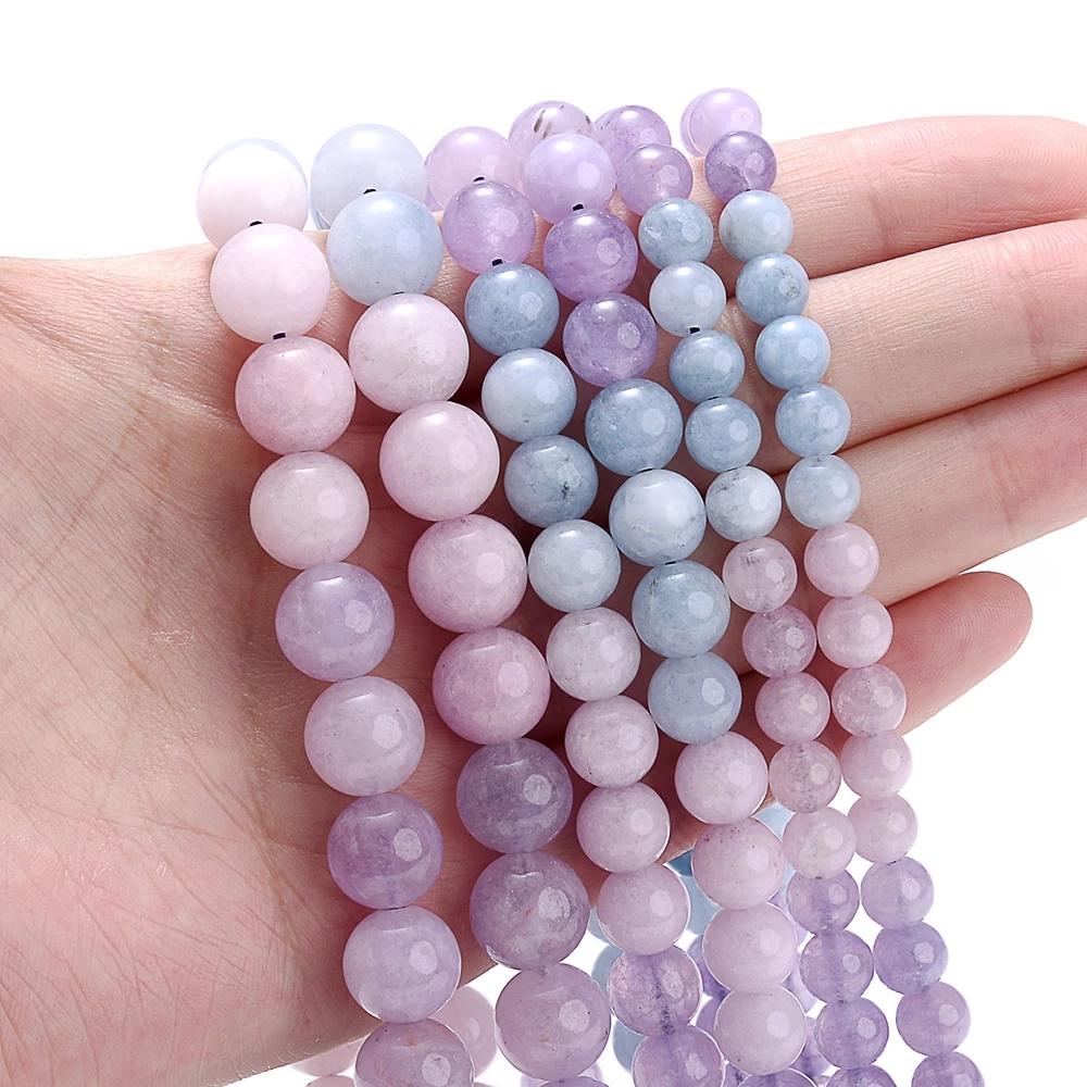 Natural Round Stone 4 6 8 10 12mm Tiger Eye Crystals Lava Turquoises Jades Loose Bead for Jewelry Making DIY Bracelet Needlework
