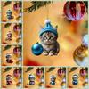 2D Christmas Tree Hanging Pendant Decorative Cat Hanging Decoration  New Year