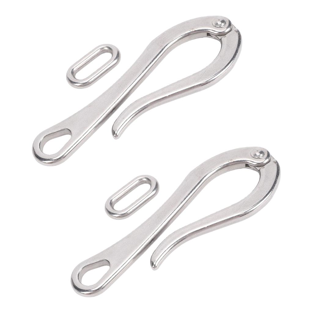 2PCS Marine Boat Link Climbing Buckle 6 Inch Stainless Steel Life Rafts Ship Link Shackle with Quick Release Ring