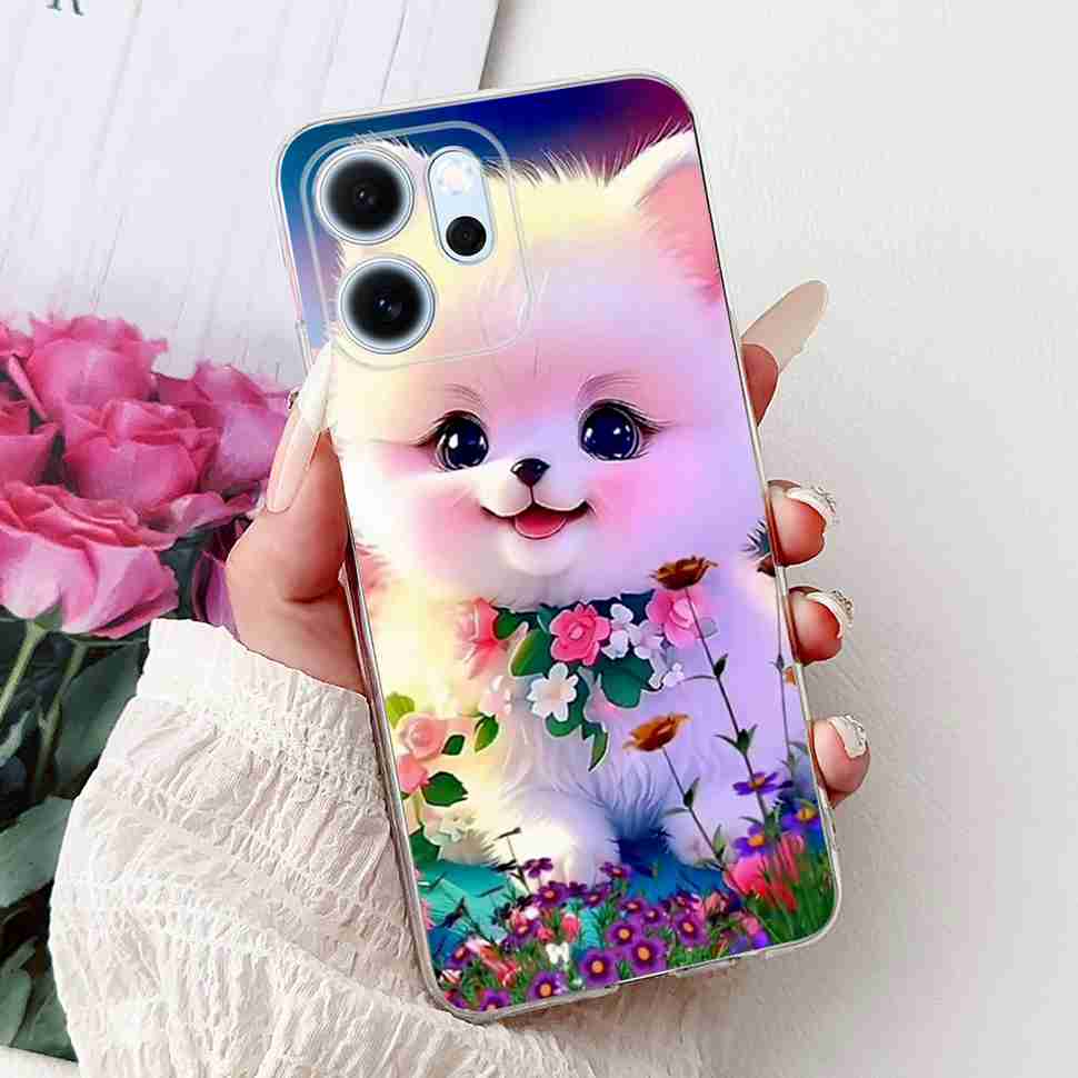 Für Oppo Reno14 F 5G CPH27436.57" Hülle Bunte Schmetterlingsblumen TPU Weiche Silikonhülle Für Oppo Reno 14 F RENO14F Handyhüllen