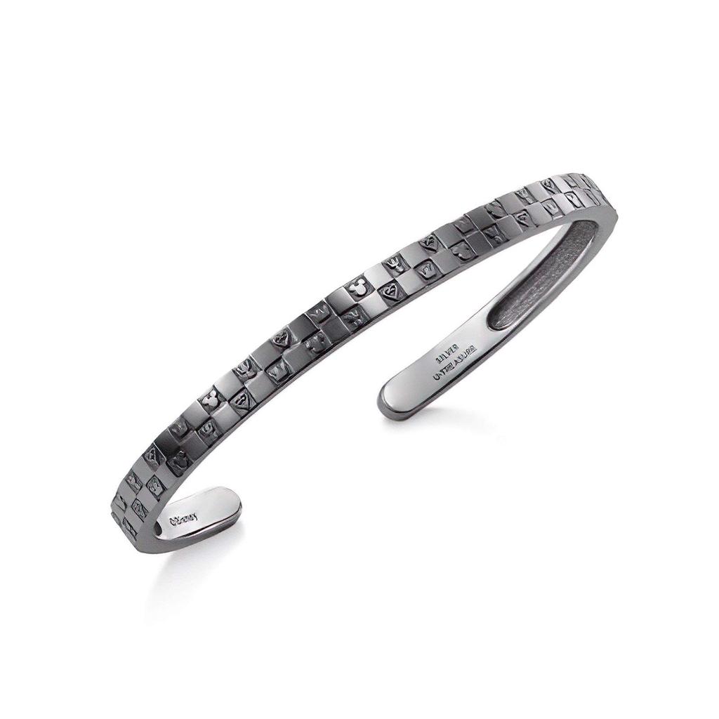 U-Treasure Kingdom Hearts Merchandise Bangle/Monogram Bangle "Double" / Silver (Black Coating) Accessory Jewelry Gift BaDKH-701