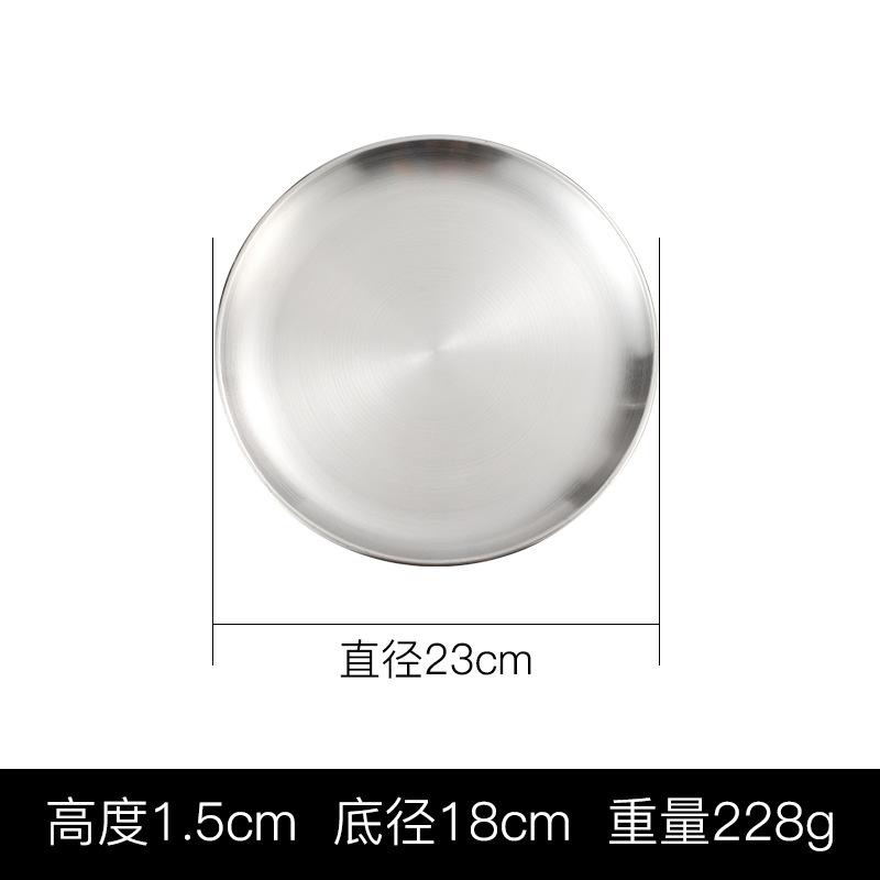 

Круглый поднос для еды из нержавеющей стали в корейском стиле для стейков, барбекю, фуршетные тарелки, неглубокие, утолщенные, прочные, контейнеры для хранения