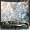 1 piece peony butterfly tapestry, polyester fabric, machine washable, suitable for living room, bedroom, office decoration