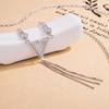 Authentic 100% 925 Sterling Silver Triangle Pendant  Necklace Tassel Choker  For Women Long Chain Silver Jewelry Gift
