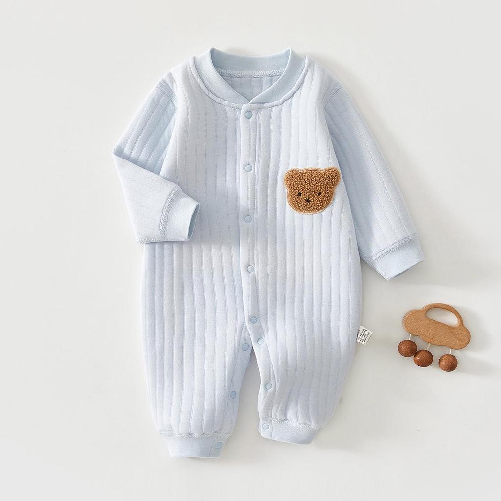 Infant Cotton Long-Sleeved Romper: Warm, Soft, Boneless Suit for Spring, Autumn, and Winter