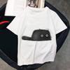 Kawaii T Shirts Women Cat New Tops Female Tshirt Loose Tshirt Summer Tee White Tshirts Round Neck Oversized T Shirt