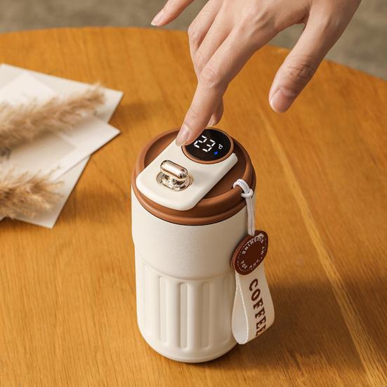 460ML LED Temperaturanzeige Vakuumisolierte Wasserflasche BPA-frei Auslaufsicher Kalt/Warm halten 12H Doppelwandige Isolierung