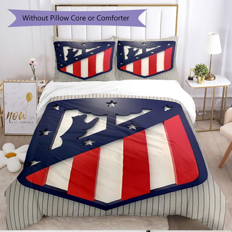 3pcs Duvet Cover Set (1*Duvet Cover + 2*Pillowcase, Without Core), football club Print Soft All‑Season Bedding Set, Home Bedroom Decor Gift