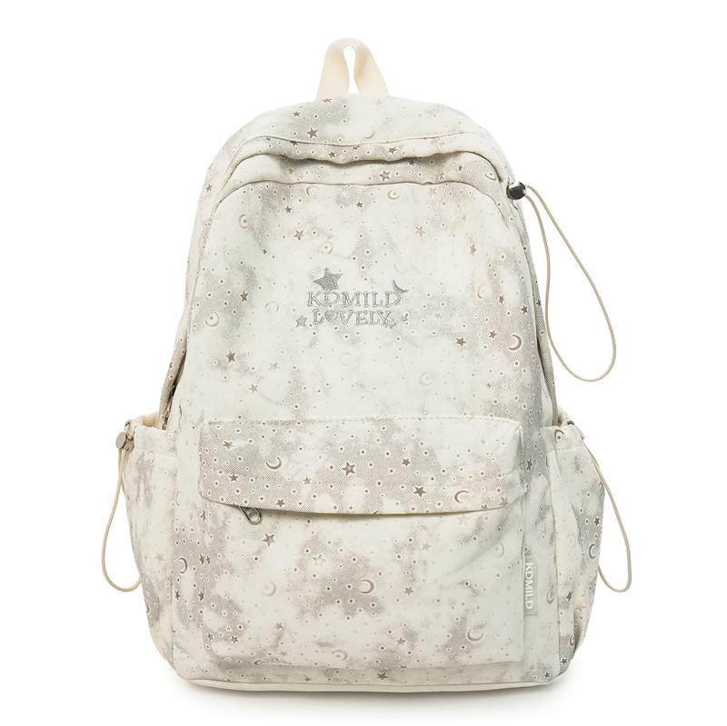 Zaino da Donna con Stampa Stelle e Luna – Carino Design Cosmico Borsa da Scuola con Tasche Multiple e Spallacci Regolabili – Perfetto per l'Uso Quotidiano