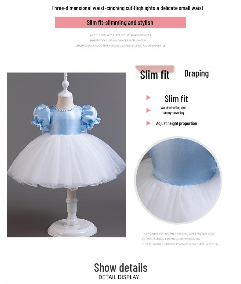 Přeshraniční Dívčí Princeznovské Šaty - Květinová Mašle Vystupovací Šaty pro Narozeniny a Zvláštní Příležitosti