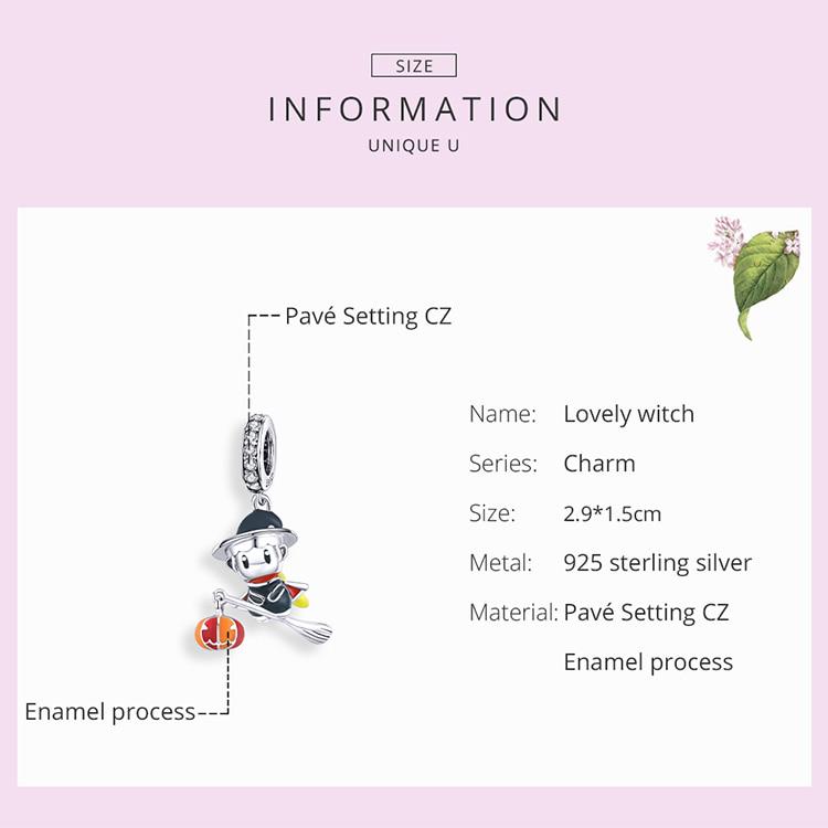 BAMOER 925 Sterling Silber Schmuck Schöne Hexe Astronaut Hund Anhänger Herz Bär Charme fit Original Armband