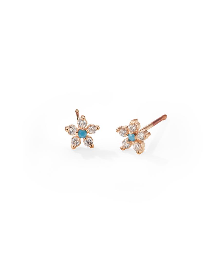 Findelise 925 Mini Cubic Flower Earrings