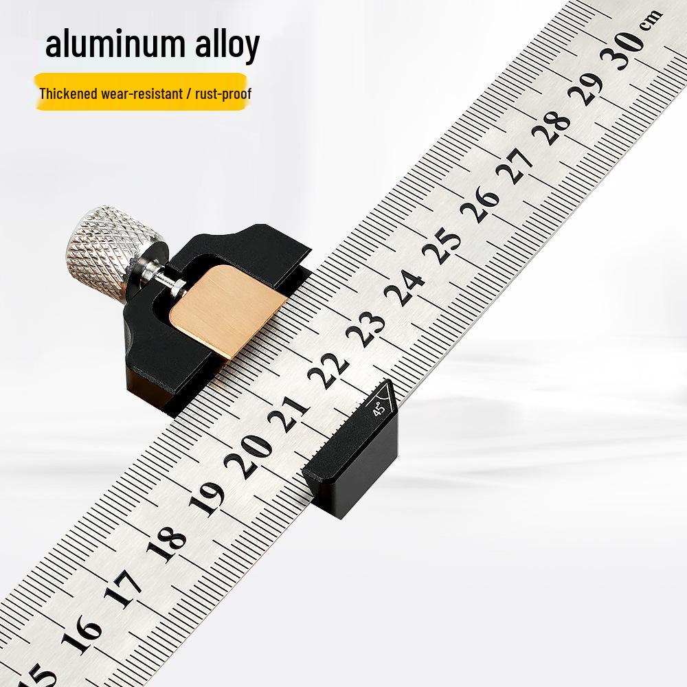 Steel Ruler Positioning Block - 45° Marking Card Positioner & Limit Slider