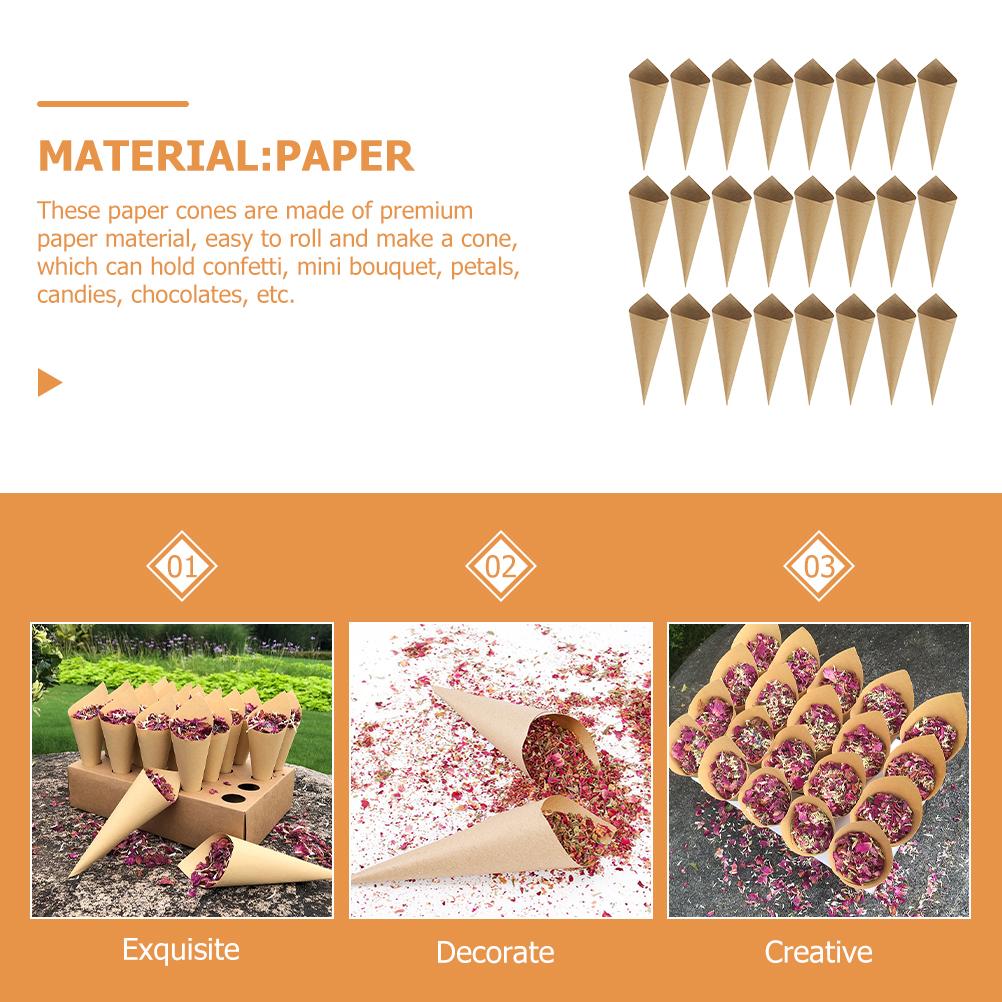 120 Pcs Ties Nut Pod Paper Candy Cones Vintage Flower Bouquet Confetti Petal Covers for Women Women's