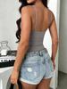 European & American INS Style Slimming Sexy Solid Color Camisole Top for Women