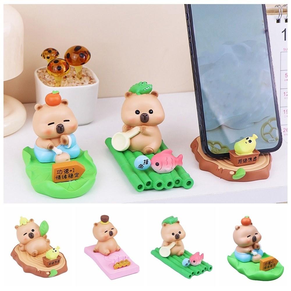 Support Capybara Mobile Phone Stand Figure Model Capybara Cell Phone Bracket  Phone Accessories