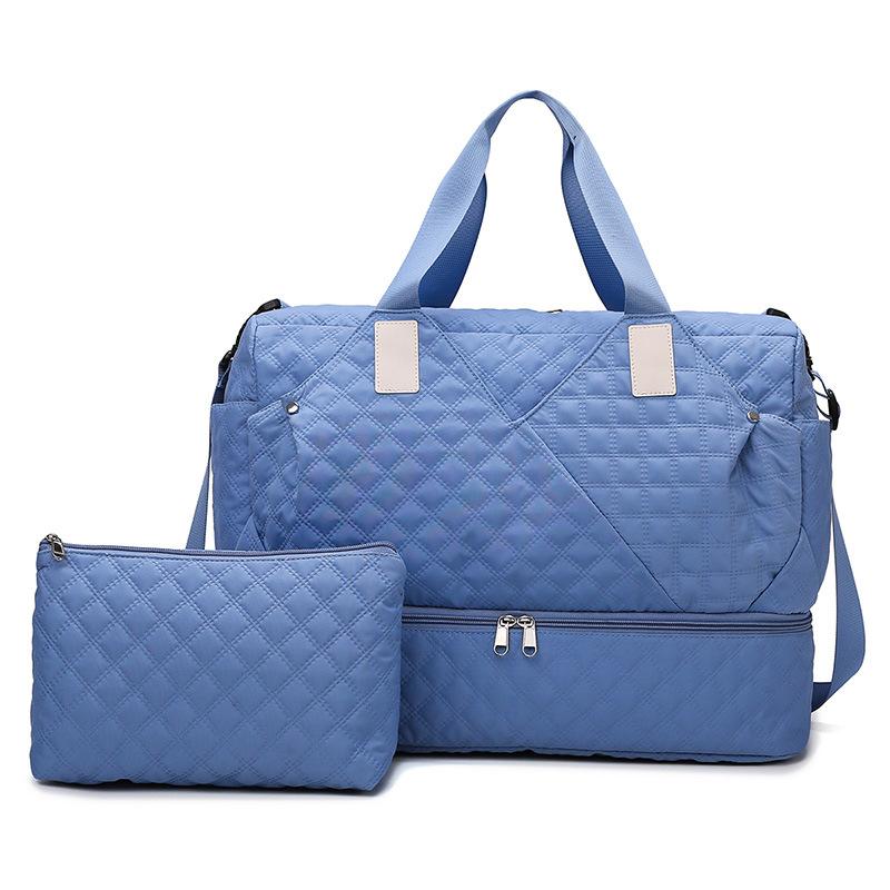 Shoe Warehousing Model for Going Out Large Capacity Portable Travel Bag Dry Wet Separation Sports Gym Bag Two-piece Set Can Be Used To Pull Rod