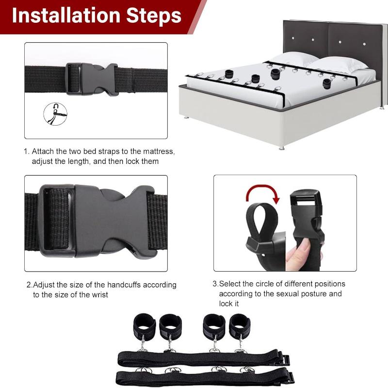 Bed Restraint Set Couple Sex Toys Bondage Handcuff Kit Adult Game Tool 18+ Erotic Tie Downs Arm Ankle Sextoy