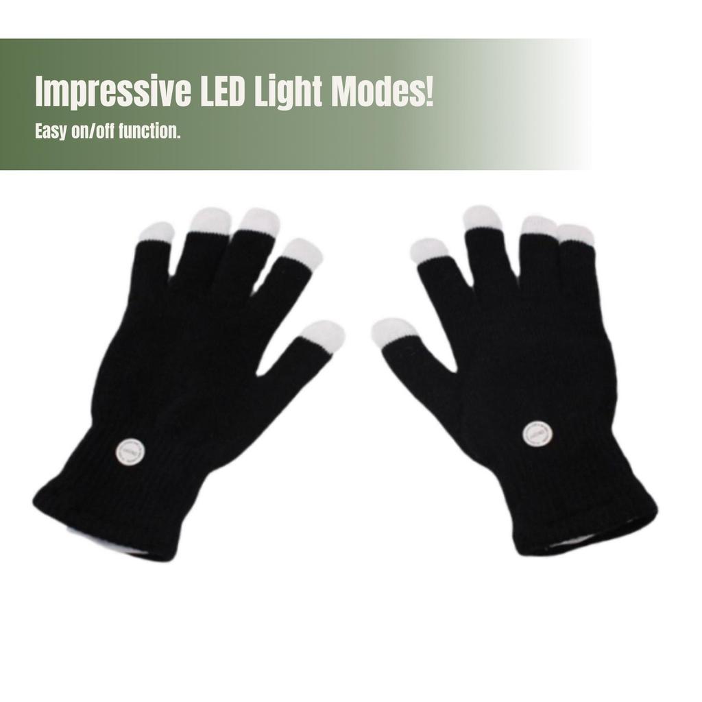 LED Gloves 7 Colors Glowing for Game Light Show Concert Halloween Costume