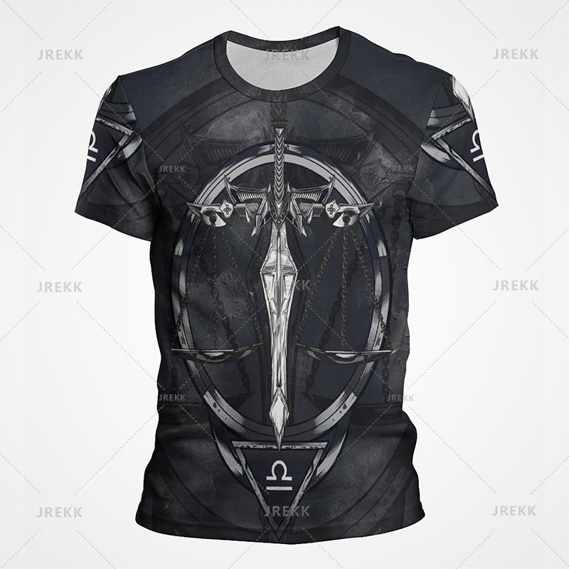 Scorpio Leo Pisces Sagittarius Twelve Constellation T Shirt Men Summer Vintage Tshirt Funny 3D Print T-shirt Casual Tops Tee