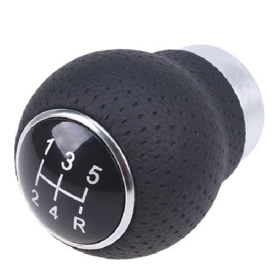 Accessory Black Leather Car 5 Speed Gear Shift Knob Stick Manual Shifter Lever