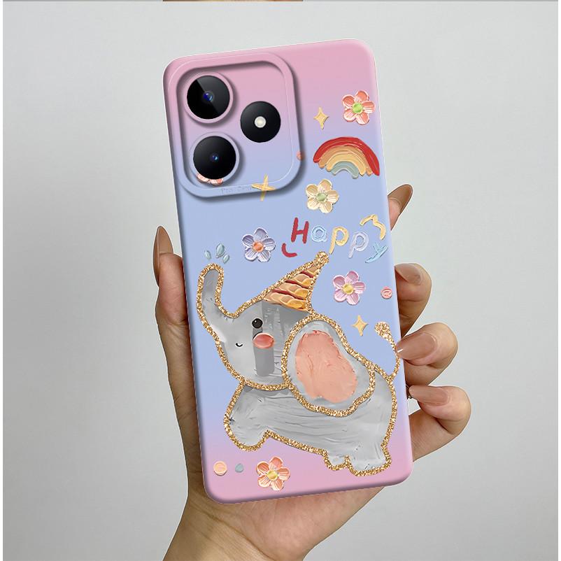 For Realme C51 C53 Case RMX3830 RMX3760 Shell Pretty Flower Full Back Cover for RealmeC51 C53 C61 C63 C 51 S Soft Silicone Funda