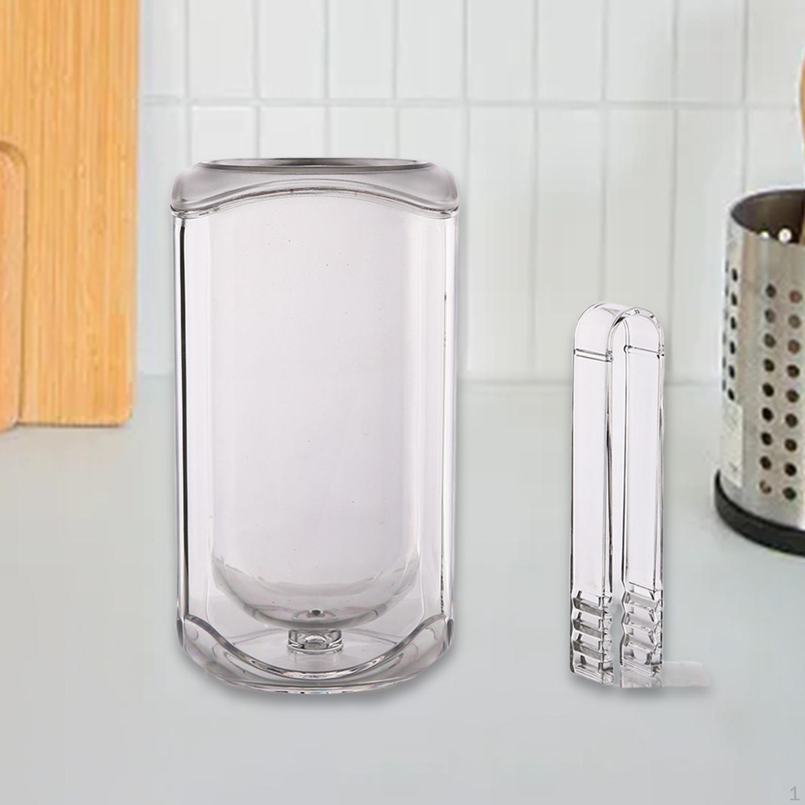 Acrylic Ice Bucket Beer Beverage Bin Double Wall Creative Tub Transparent 12.5x12.5x23.4cm