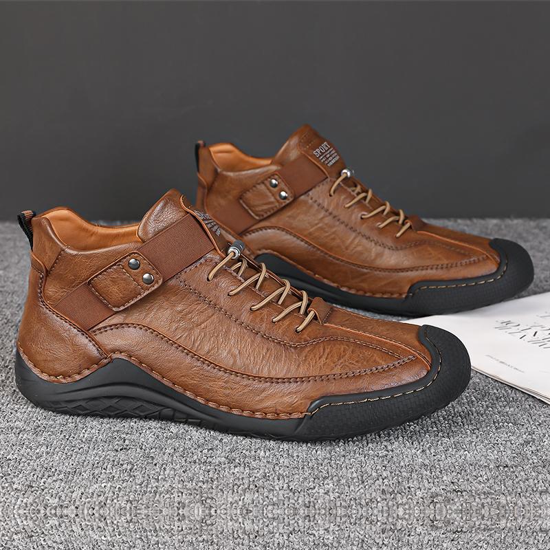 Fashion Men's Leather Boots, Casual Shoes, Men's Shoes, Outdoor Breathable Casual Shoes, Handmade Soft Men's Casual Shoes