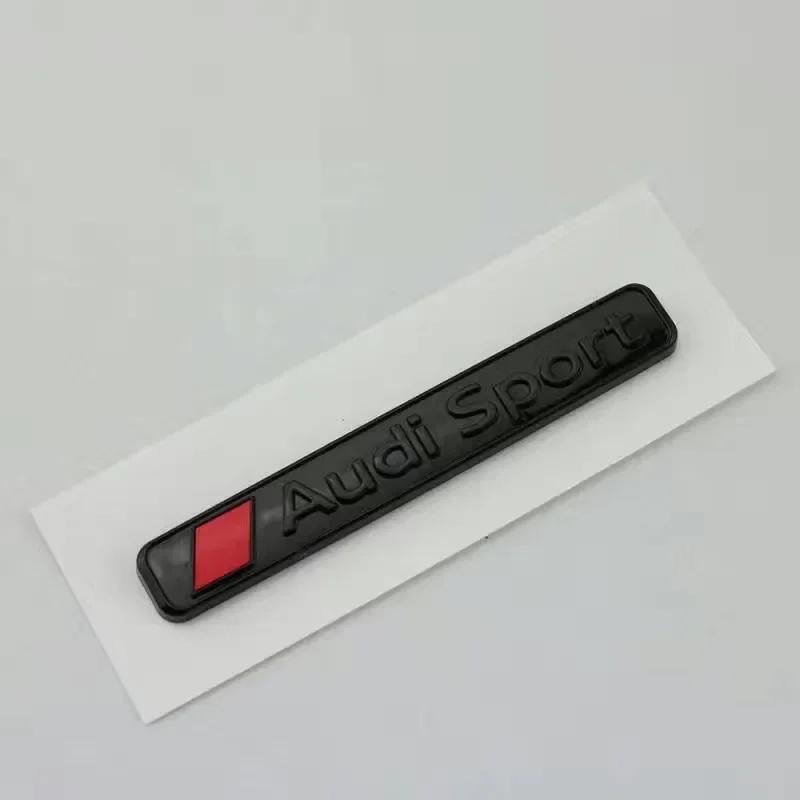 Car Front Hood Grille Replaced Emblem Rear Trunk Badge Modified Sticker ABS Bright Black For hot S3 2010-2020 4Ring Logo