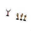 Resin Deer Head Figurine And Abstract Thinker Statues for Home Office Decor NightStand Desktop