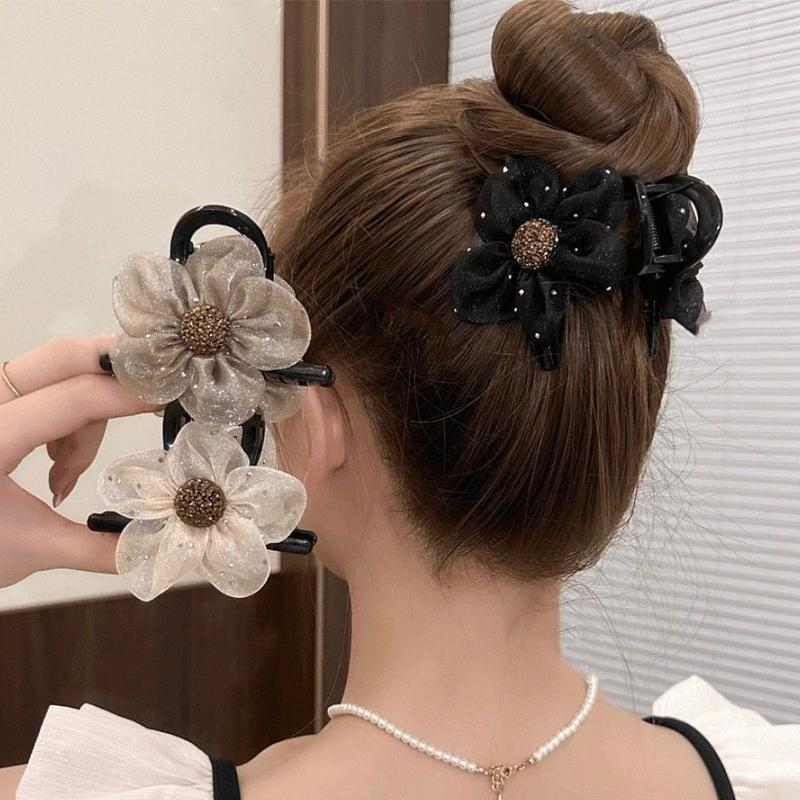 Blumenklemme Damen Neu Hochwertiges Temperament Hoher Pferdeschwanz Haarnadel Hinterkopfklemme Haarnadel