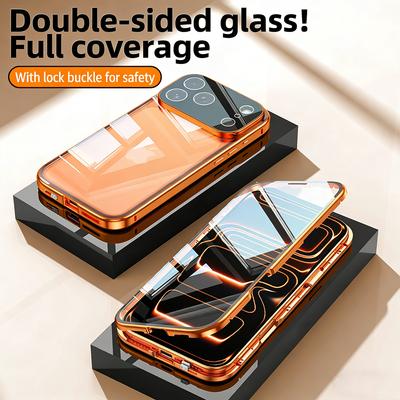 360 Metal Magnetic Adsorption Case for Samsung Galaxy S26 S25 S24 S23 S22 Ultra Plus Full Lens Protection Double Sided Glass Phone Cover