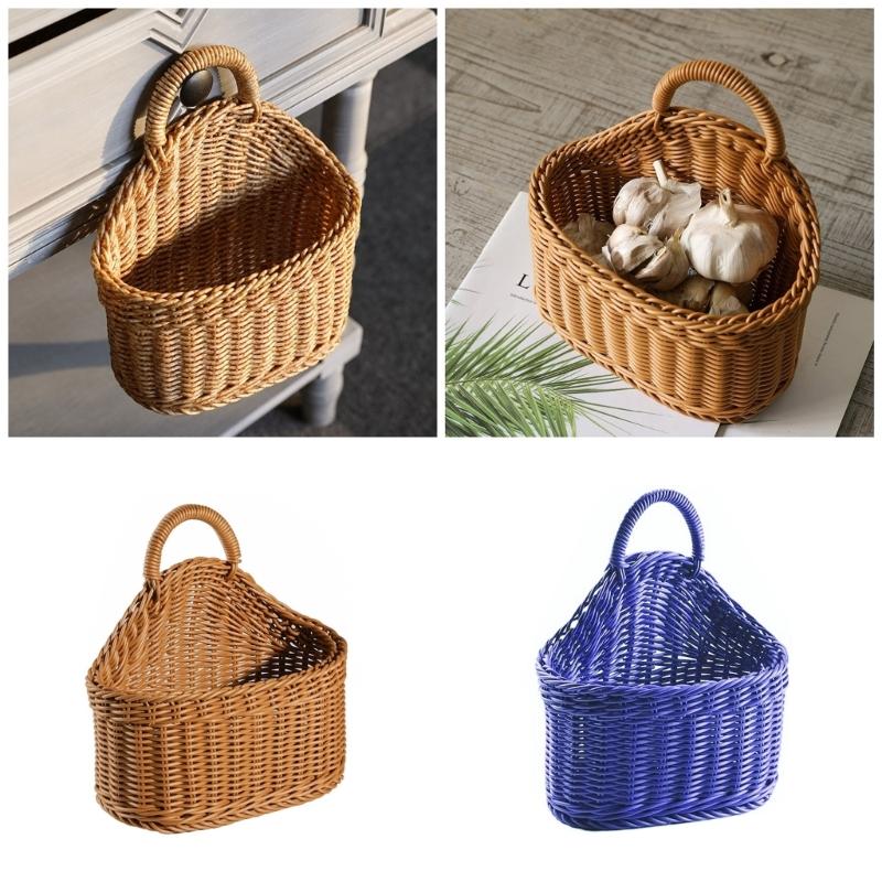 Versatile Hanging Storage Organizers Basket Sturdy PP Weave Wall Mounted Accessory for Home Decoration and Office Use
