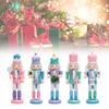 5pcs Wooden Nutcracker Soldier Puppet Figurine Home Tabletop Decor Xmas Gift