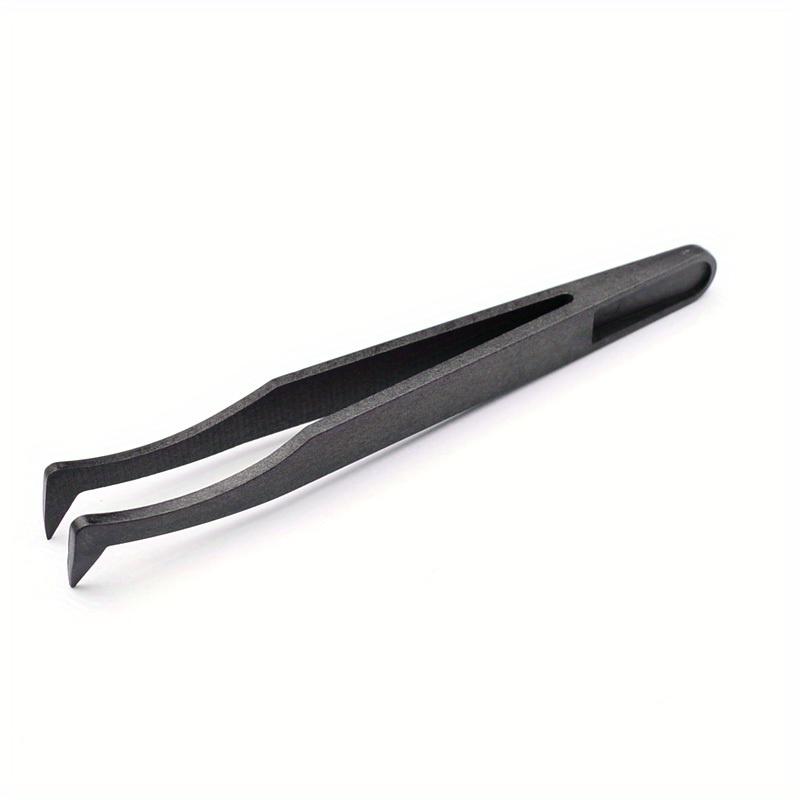 8pcs/set Portable Black Straight Bend Anti-static Plastic Tweezer Heat Resistant Repair Tool