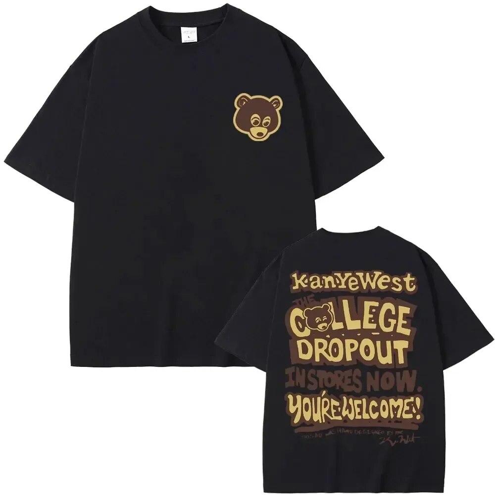 Beste kjente Kanye West The College Dropout Grafikk T-skjorte Unisex WoUnisex Hip Hop Rap Vintage T-skjorter Unisex Casual T-skjorte Unisex