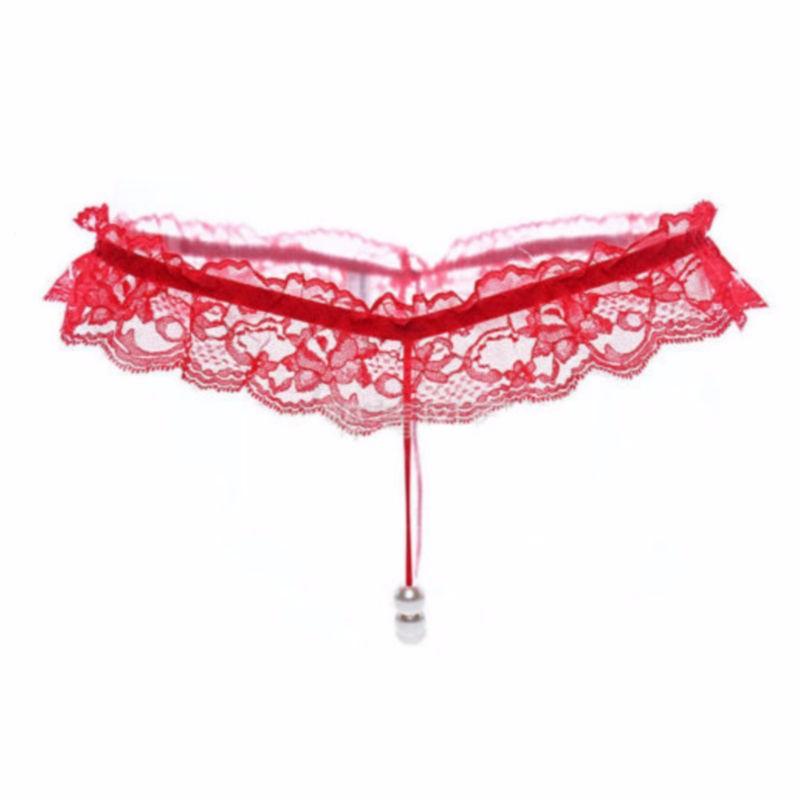 Sexy Women Panties Pearls Lace G String Underwear Panties Ladies Tanga
