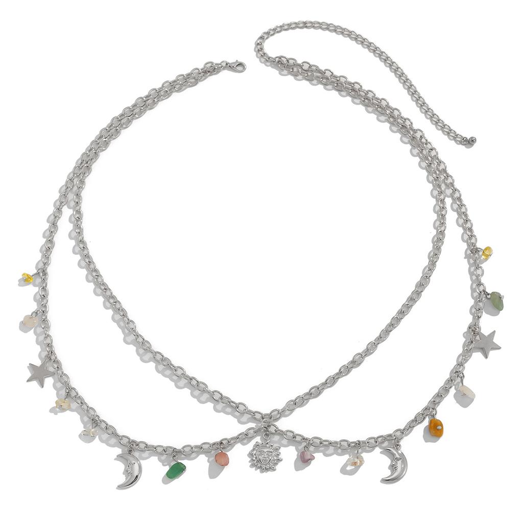 Beach Wind Irregular Gravel Waist Chain Sexy Chain Star Moon Pendant Body Chain Female