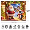 Comfortable Santa Claus and Penguin Photography Background Cloth, Festival Theme Background Cloth